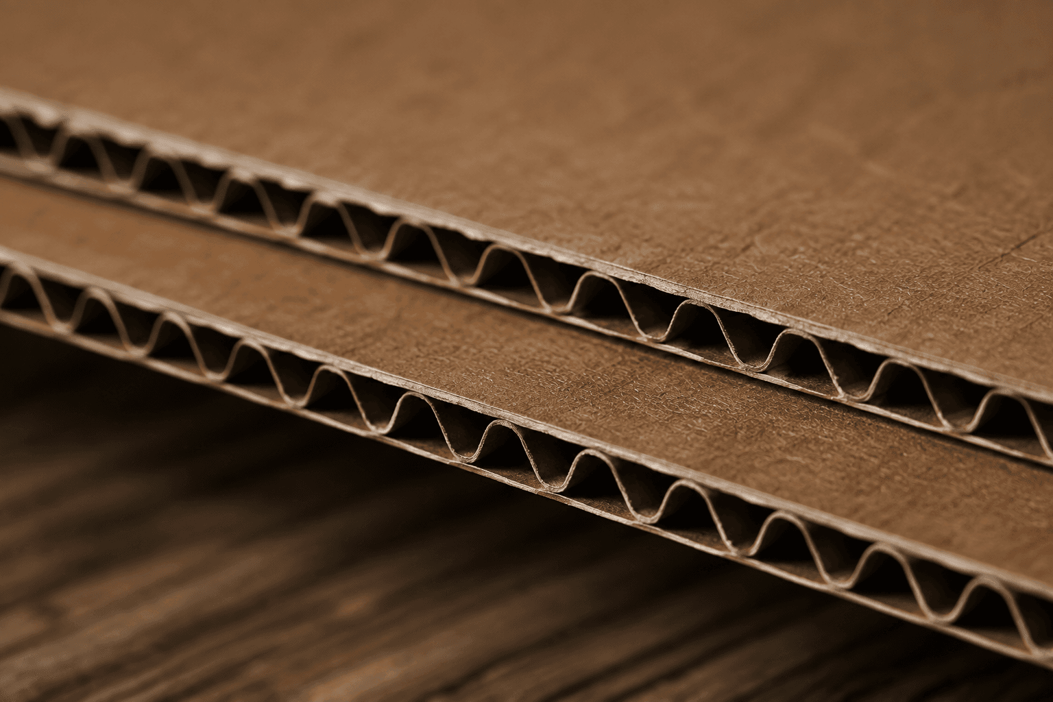 Corrugated packaging material detail