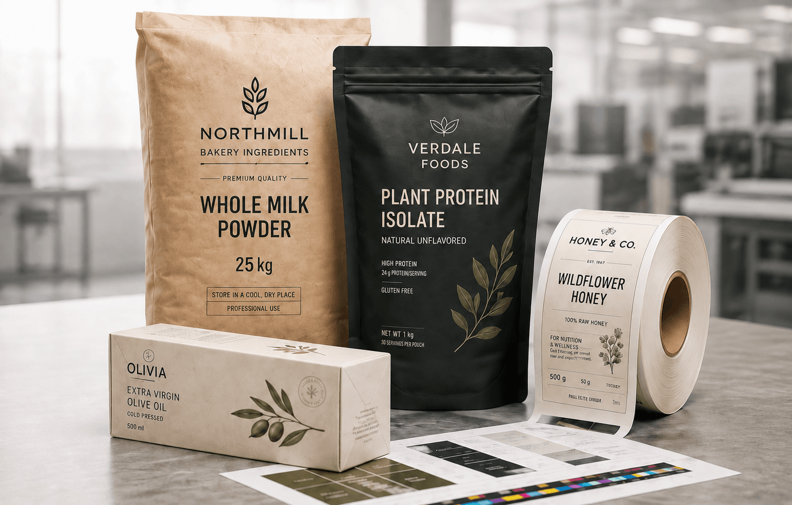 Premium industrial food packaging mockups